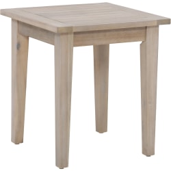 Linon Lascher Outdoor Wood Side Table, 20-1/4"H x 18"W x 18"D, Natural