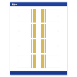 Avery® Print-To-The-Edge Tags With Sure Feed® Technology, S00-DKJ-PRMWT10, Rectangle, 2" x 3", Matte White, Preprinted Double Dipped Gold Edge Design, Pack Of 80