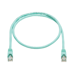 Eaton Tripp Lite Series Cat6a 10G Snagless UTP Ethernet Cable (RJ45 M/M), Aqua, 3 ft. (0.91 m) - Patch cable - RJ-45 (M) to RJ-45 (M) - 3 ft - UTP - CAT 6a - snagless, stranded - aqua