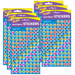 Trend SuperSpots Stickers, Sea Buddies, 800 Stickers Per Pack, Set Of 6 Packs