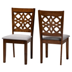 Baxton Studio Abigail Finished Wood Dining Accent Chairs, Gray/Walnut Brown, Set Of 2 Chairs