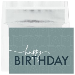 Custom Full-Color All Occasion Cards And Foil Envelopes, 7-7/8" x 5-5/8", Birthday Happiness, Box Of 25 Cards