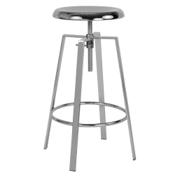 Flash Furniture Toledo Industrial Style Barstool with Swivel Lift Adjustable Height Seat, Chrome