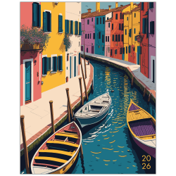 2026 Willow Creek Press Monthly Booklet Planner, 7-1/2" x 9-1/2", Colorful Canal, January To December, 58527