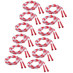 Champion Sports Plastic Segmented Jump Ropes, 7', Red/White, Pack Of 12 Jump Ropes
