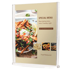 Deflecto® Double-Sided Sign Holder With Oval Base, 7-1/2"H x 6-1/8"W, Clear