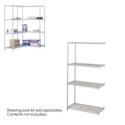 Safco® Industrial Wire Shelving Add-On Unit, 36"W x 18"D, Gray