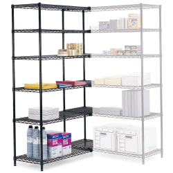 Safco® Industrial Wire Shelving Starter Unit, 48"W x 18"D, Black