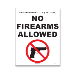 ComplyRight™ State Weapons Law 1-Year Poster Service, English, Tennessee, 8 1/2" x 11"