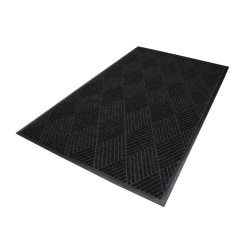 M+A Matting WaterHog Max Diamond Classic Mat, 3' x 5', Black Smoke, Smooth backing