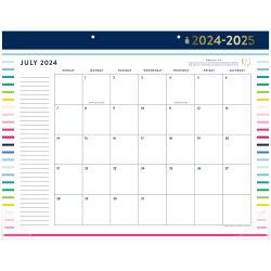 2024-2025 AT-A-GLANCE Simplified by Emily Ley Academic Monthly Desk Pad Calendar, 21-3/4" x 17", Happy Stripe, July To June