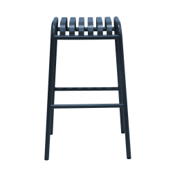 Eurostyle Enid Outdoor Furniture Steel Stackable Bar Stools, Dark Blue, Set of 2 Stools