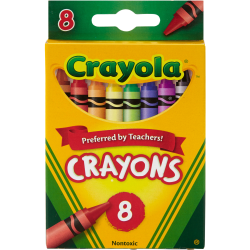 Crayola Crayons, Assorted Colors, Box Of 8 Crayons