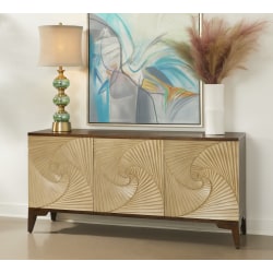 Coast to Coast Ogallala 70"W Transitional Credenza With 3 Doors, Brown