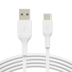 Belkin® PVC USB-A-To-USB-C Cable, 6.6', White, CAB001BT2MWH