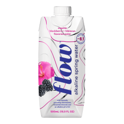 Flow Hydration Alkaline Spring Water, 17 Oz, Blackberry Hibiscus, Pack Of 12