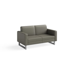 Safco® Mirella Lounge Settee, Gray/Silver