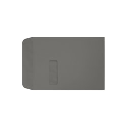LUX #9 1/2 Open-End Window Envelopes, Top Left Window, Self-Adhesive, Smoke, Pack Of 250