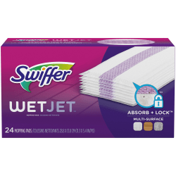 Swiffer WetJet System Refill Cloths, 14" x 3", 24 Cloths Per Pack, Box Of 4 Packs