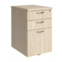 Bush Business Furniture Easy Office 3 Drawer Rolling File Cabinet, Natural Elm, Standard Delivery