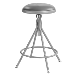 National Public Seating® 6500 Series Adjustable-Height Swivel Padded Stool, Gray