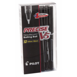 Pilot Precise V5 Rollerball Pens, Extra Fine Point, Black Barrel, Black Ink