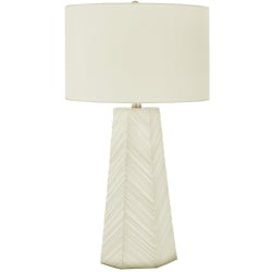 Monarch Specialties Faulkner Table Lamp, 29"H, Ivory/White