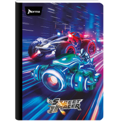 Norma Notebook, College Rule, 7-1/2" x 9-3/4", 100 Sheets, Street Racer, Total Qty 1