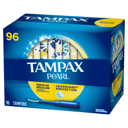 Tampax Pearl Regular Absorbency Tampons, Pack of 96