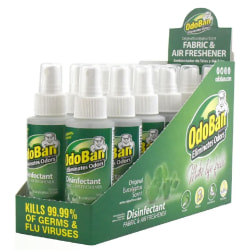 OdoBan Odor Eliminator Disinfectant Spray, Eucalyptus, 4 Oz, Pack Of 12 Bottles