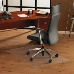 Floortex Cleartex® Unomat Anti-Slip Rectangular Chair Mat Hard Floors and Carpet Tiles, 48"W x 53"L, Clear, 1 Mat