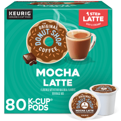 The Original Donut Shop One Step Mocha Latte Keurig Single-Serve K-Cup Pods, 20 Pods Per Pack, Case Of 4 Packs