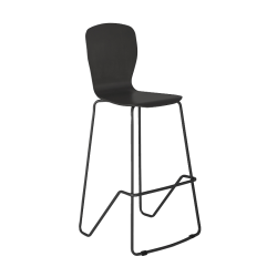 Vari Wood Conference Chair, Dark Gray Seat/Dark Gray Frame