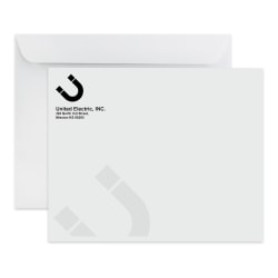 Gummed Seal, White Wove Open Side Catalog Mailing Envelopes, Black Ink, Custom 6" x 9", Box Of 500