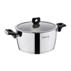 Korkmaz Nora 2-Piece Stainless Steel Casserole Dish With Lid, 5.5L, Silver