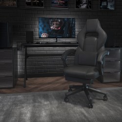 Flash Furniture X40 Gaming Chair With Fully Reclining Back And Arms, Black