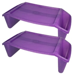 Romanoff Lap Tray, 22-1/2" x 11-3/4" x 8-1/4", Purple Sparkle, Pack Of 2