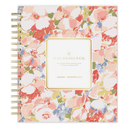 2024 Day Designer Daily/Monthly Planning Calendar, 8" x 10", Petals Frosted, January To December