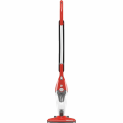 Dirt Devil Simplistik Plus 3-in-1 Corded Stick Vacuum - 20.29 fl oz - Bagless - Filter, Dirt Cup, Nozzle - 10" Cleaning Width - Carpet, Hard Floor - 18 ft Cable Length - Red