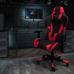 Flash Furniture Gaming Desk And Reclining Chair Set With Cup Holder, Headphone Hook & Monitor/Smartphone Stand, Red