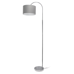 Simple Designs Arched Floor Lamp, 66"H, Brushed Nickel Base/Gray Shade