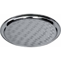 Winco Stainless Steel Round Serving Tray, 14"