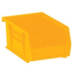 Partners Brand Plastic Stack & Hang Bin Boxes, Small Size, 9 1/4" x 6" x 5", Yellow, Pack Of 12
