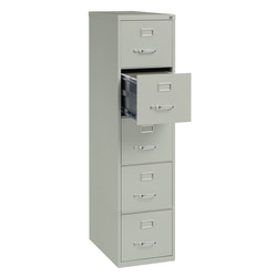 WorkPro® 26-1/2"D Vertical 5-Drawer File Cabinet, Metal, Light Gray