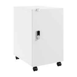 Bush Business Furniture Assure Mobile File Cabinet with Drawer, Door, and Keypad Lock, White, Standard Delivery