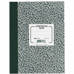 National® Composition Notebook, 8-1/2" x 11", College Ruled, 160 Pages (80 Sheets), Black Marble