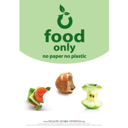Recycle Across America Food Standardized Recycling Label, FOOD-1007, 10" x 7", Light Green
