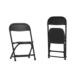 Flash Furniture 2 Pack Kids Plastic Folding Chair, Black