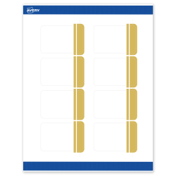 Avery® Print-To-The-Edge Labels With Sure Feed® Technology, S00-DK9-PRWMP10, Rectangle, 2" x 3", Matte White, Preprinted Double Dipped Gold Edge Design, Pack Of 80