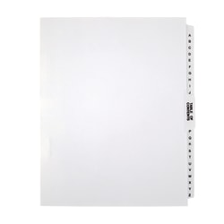 Office Depot® Brand Legal Index Exhibit Unpunched Dividers With Laminated Tabs, Black/White, A-Z